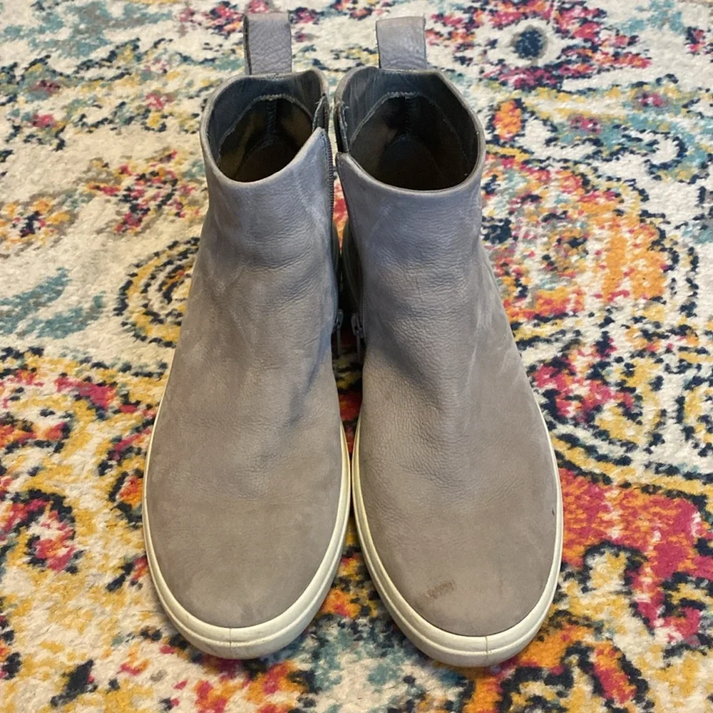 Women’s ECCO Light Gray Boots Zip Side Size 10 - 10.5 Leather - Picture 10 of 11
